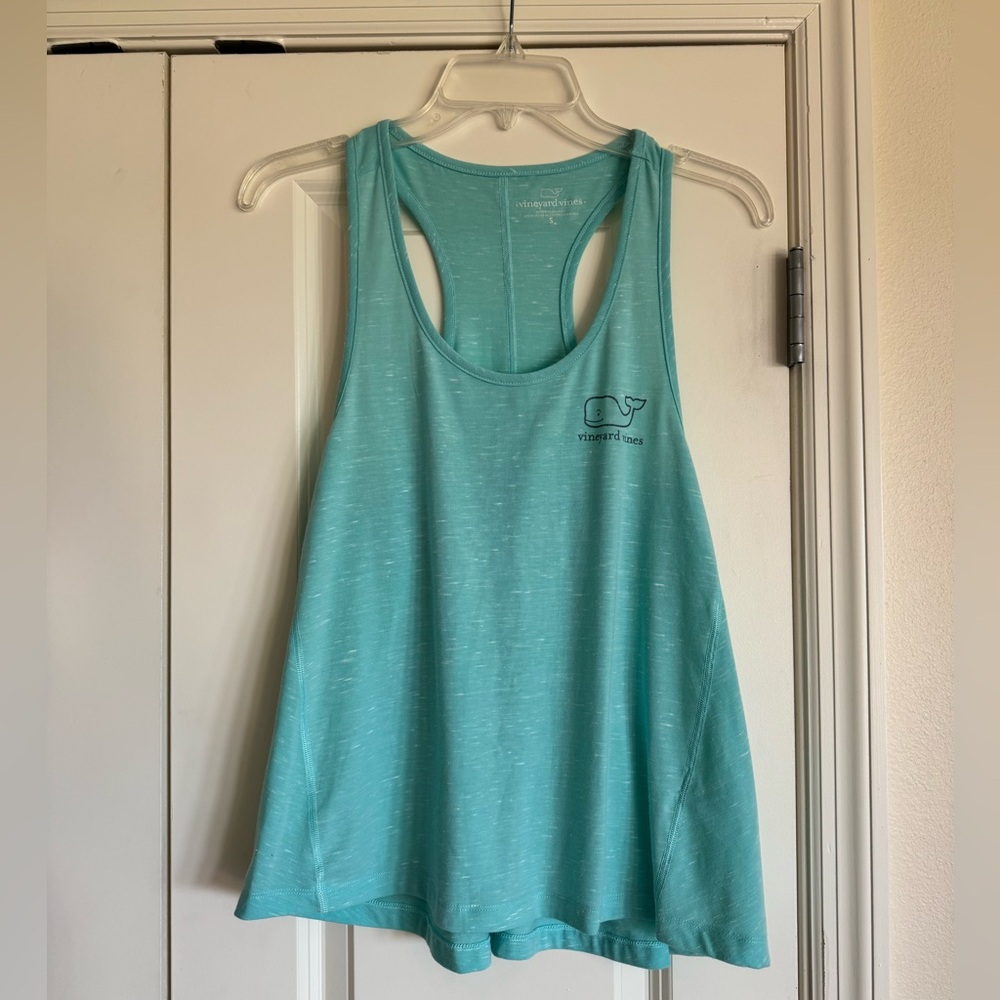 Vineyard Vines Women's Teal Scoop Neck Racerback Tank